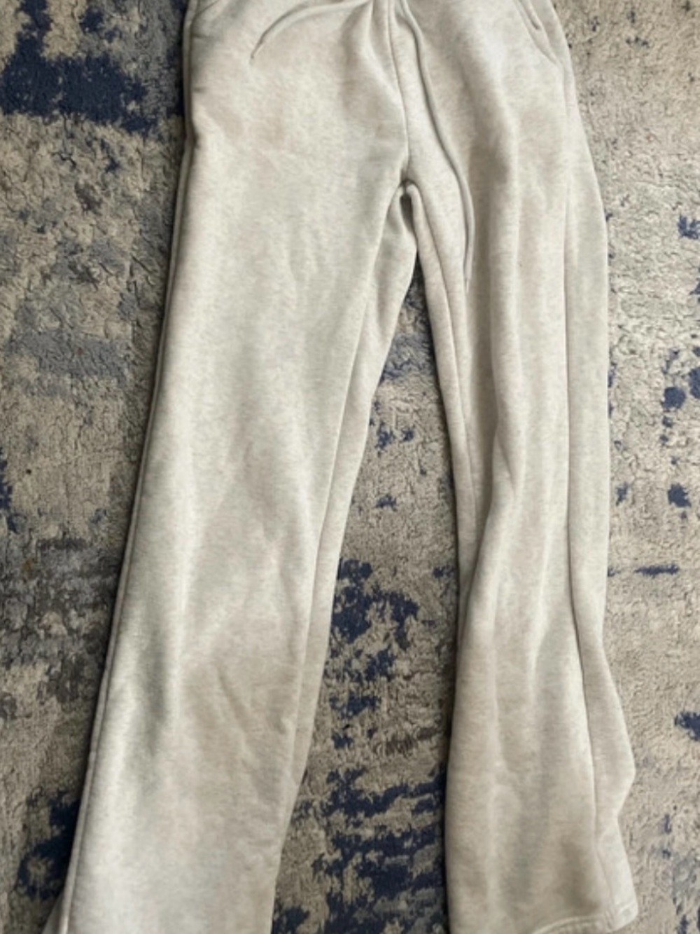 Women's Cream Fleece Track Pants with Straight Leg
